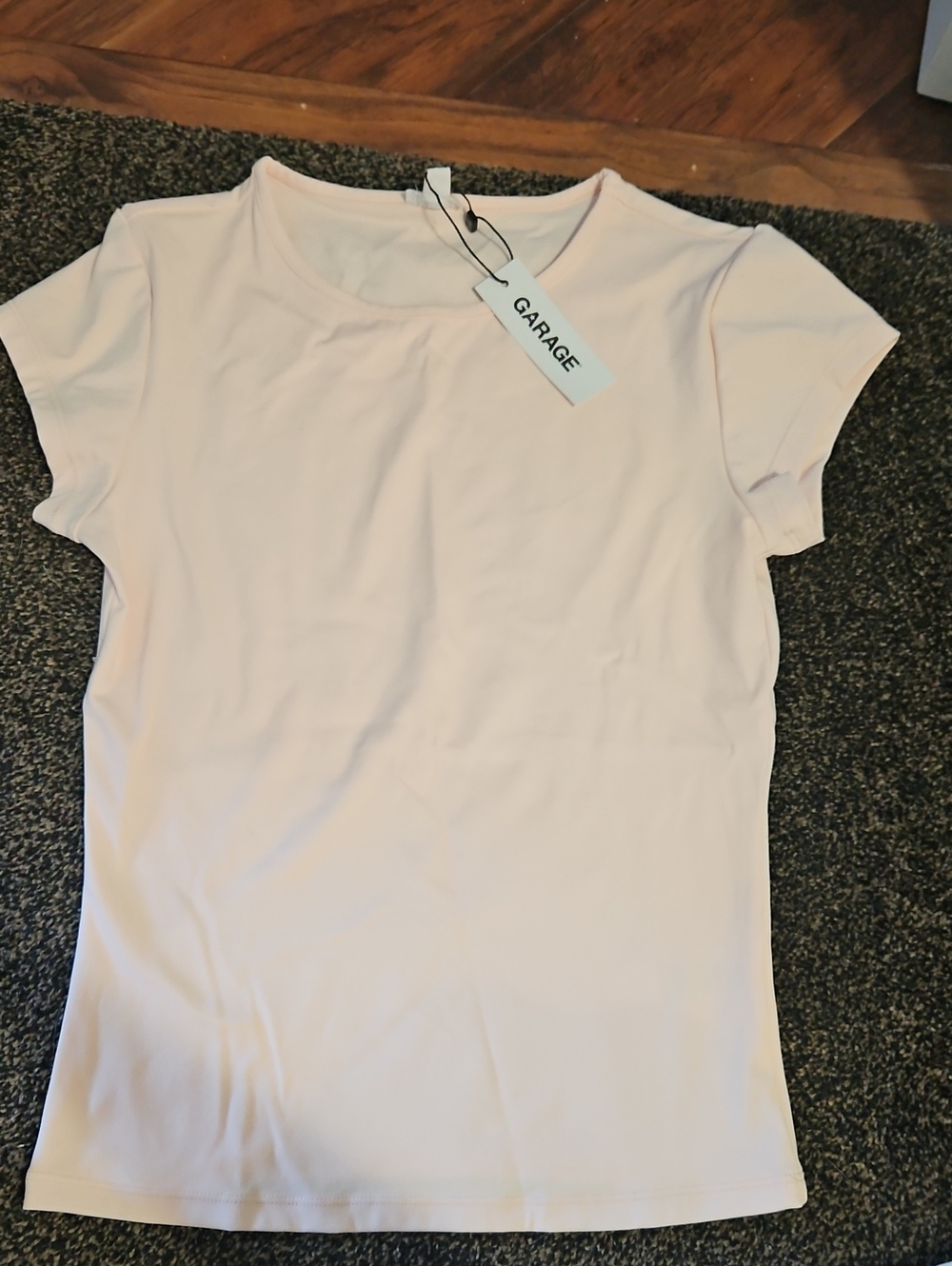 Garage Women's Sleek Scoop Tee in Pale Pink